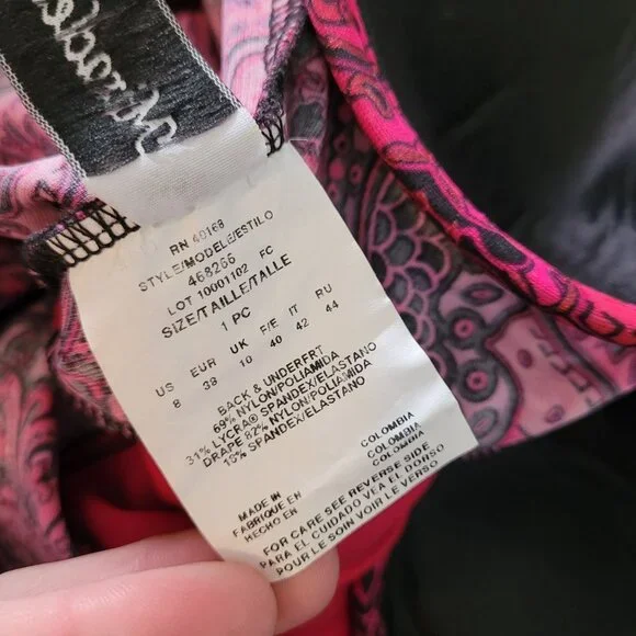 Miraclesuit US 8 paisley park red escape side shirring 1 piece swimsuit 468266 - Picture 15 of 16